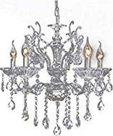 Lampadario-Soffitto-5-Bracci-A-Sospensione-Con-Catena-Gocce-Pendenti-Lampada-A12