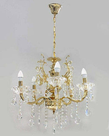 Lampadario Soffitto 5 Bracci A Sospensione Con Catena Gocce Pendenti Lampada A12 Illuminazione/Illuminazione per interni/Lampadari lampade a sospensione e plafoniere/Lampadari Trade Shop italia - Napoli, Commerciovirtuoso.it