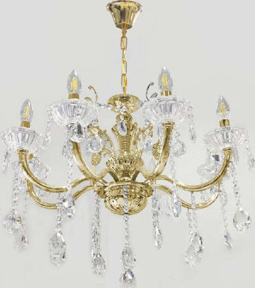 Lampadario-Soffitto-6-Bracci-Sospensione-Plafoniera-Sfere-Cristalli-Pendenti-A18