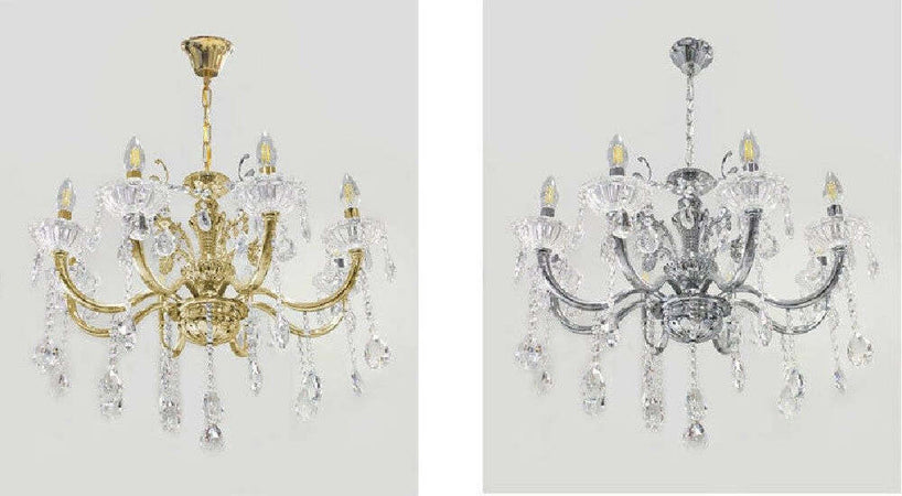 Lampadario Soffitto 8 Bracci Attacco E14 Pendenti Acrilico Oro Argento A19 Casa, arredamento e bricolage > Illuminazione da interno > Lampadari Trade Shop italia - Napoli, Commerciovirtuoso.it