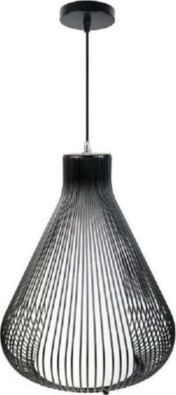 Lampadario-Soffitto-Attacco-E27-Bianco-Nero-Moderno-Sospensione-Regolabile-B18