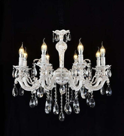 Lampadario Soffitto Classico 8 Bracci Attacco E14 Vetro Effetto Cristallo A01-8 Illuminazione/Illuminazione per interni/Lampadari lampade a sospensione e plafoniere/Lampadari Trade Shop italia - Napoli, Commerciovirtuoso.it