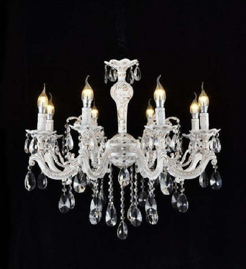 Lampadario Soffitto Classico 8 Bracci Attacco E14 Vetro Effetto Cristallo A01-8 Illuminazione/Illuminazione per interni/Lampadari lampade a sospensione e plafoniere/Lampadari Trade Shop italia - Napoli, Commerciovirtuoso.it