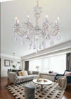 Lampadario Soffitto Classico 8 Bracci Attacco E14 Vetro Effetto Cristallo A01-8 Illuminazione/Illuminazione per interni/Lampadari lampade a sospensione e plafoniere/Lampadari Trade Shop italia - Napoli, Commerciovirtuoso.it