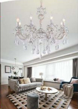 Lampadario Soffitto Classico 8 Bracci Attacco E14 Vetro Effetto Cristallo A01-8 Illuminazione/Illuminazione per interni/Lampadari lampade a sospensione e plafoniere/Lampadari Trade Shop italia - Napoli, Commerciovirtuoso.it