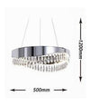 Lampadario Soffitto Led 35 W Sospeso Argento Con Cristalli Luce Fredda 8000k B79