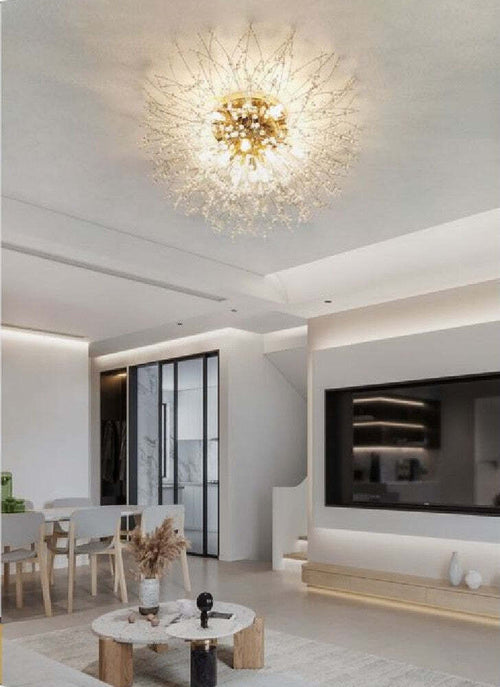 Lampadario Soffitto Plafoniera Oro Moderna Cristalli Fuochi D'artificio G9 Pn-13 Illuminazione/Illuminazione per interni/Lampadari lampade a sospensione e plafoniere/Lampadari Trade Shop italia - Napoli, Commerciovirtuoso.it