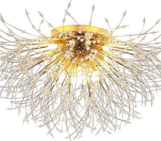 Lampadario-Soffitto-Plafoniera-Oro-Moderna-Cristalli-Fuochi-D'artificio-G9-Pn-13