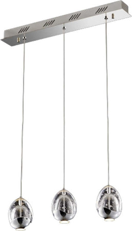 Lampadario-Sospensione-Contemp.-Golden-Egg-3-Luci-Cromo-Vetro-Pulegoso-Led-14,4W