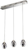 Lampadario-Sospensione-Contemp.-Golden-Egg-3-Luci-Cromo-Vetro-Pulegoso-Led-14,4W
