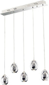 Lampadario-Sospensione-Contemp.-Golden-Egg-5-Luci-Cromo-E-Vetro-Pulegoso-Led-24W