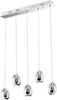 Lampadario-Sospensione-Contemp.-Golden-Egg-5-Luci-Cromo-E-Vetro-Pulegoso-Led-24W