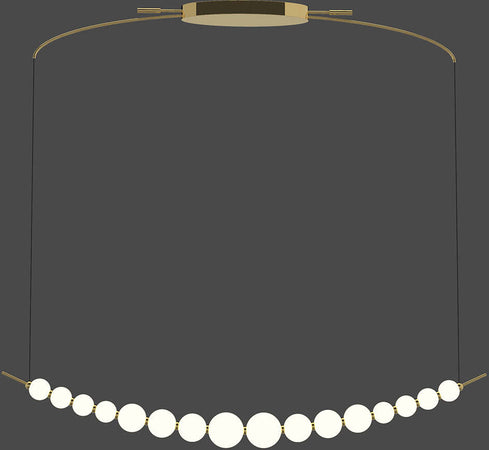 Lampadario-Sospensione-Contemporaneo-Perla-Sfere-Vetro-Opaco-Oro-Led-32W