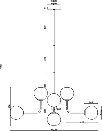 Lampadario-Sospensione-Erich-In-Metallo-Nichel-8-Luci-E-Diffusori-Bianchi