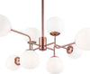 Lampadario-Sospensione-Erich-In-Metallo-Oro-Rosa-8-Luci-E-Diffusori-Bianchi