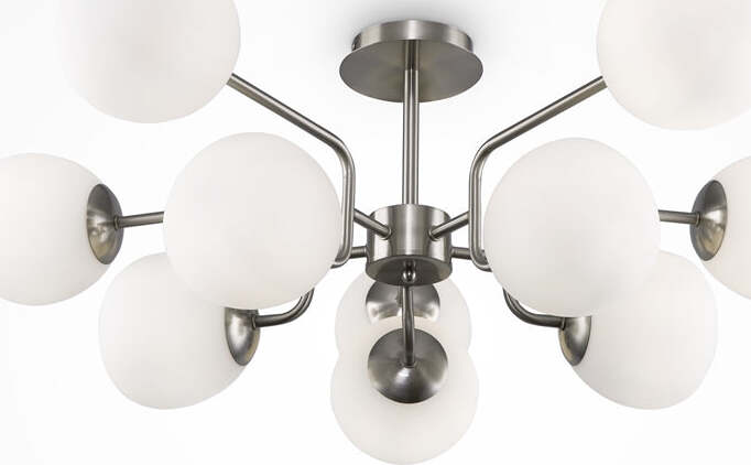 Lampadario-Sospensione-Erich-Metallo-Nichel-10-Luci-E-Diffusori-Bianchi