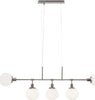 Lampadario-Sospensione-Erich-Metallo-Nichel-5-Luci-E-Diffusori-Bianchi