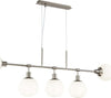 Lampadario-Sospensione-Erich-Metallo-Nichel-5-Luci-E-Diffusori-Bianchi