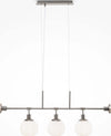 Lampadario-Sospensione-Erich-Metallo-Nichel-5-Luci-E-Diffusori-Bianchi