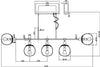 Lampadario-Sospensione-Erich-Metallo-Nichel-5-Luci-E-Diffusori-Bianchi