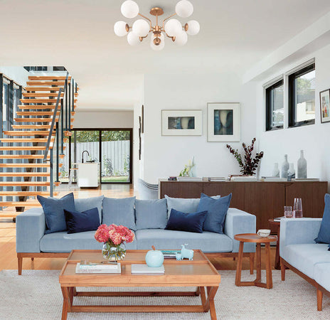 Lampadario-Sospensione-Erich-Metallo-Oro-Rosa-10-Luci-E-Diffusori-Bianchi