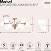 Lampadario-Sospensione-Erich-Metallo-Oro-Rosa-10-Luci-E-Diffusori-Bianchi