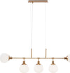 Lampadario-Sospensione-Erich-Metallo-Oro-Rosa-5-Luci-E-Diffusori-Bianchi