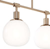 Lampadario-Sospensione-Erich-Metallo-Oro-Rosa-5-Luci-E-Diffusori-Bianchi