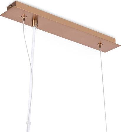 Lampadario-Sospensione-Erich-Metallo-Oro-Rosa-5-Luci-E-Diffusori-Bianchi