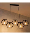 Lampadario Sospensione Geometrico Esagonale E27 Industriale Nero Vintage Lp-89n