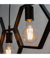 Lampadario Sospensione Geometrico Esagonale E27 Industriale Nero Vintage Lp-89n