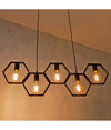 Lampadario Sospensione Geometrico Esagonale E27 Industriale Nero Vintage Lp-89n
