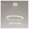 Lampadario Sospensione Led 60 W 2 Cerchi Anelli Cristallo Telecomando Bianco 31951