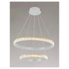 Lampadario Sospensione Led 60 W 2 Cerchi Anelli Cristallo Telecomando Bianco 31951