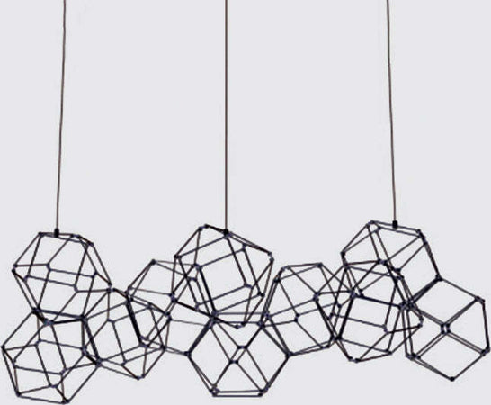 Lampadario-Sospensione-Moderno-Lucciola-Metallo-Cromato-Nero-Led-48W-10-Esagoni