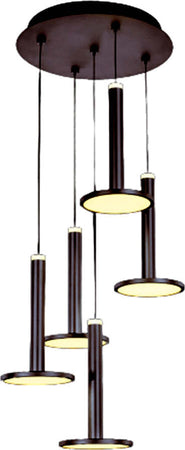 Lampadario-Sospensione-Moderno-Tua-Metallo-E-Lgp-Nero-5-Led-45W-Doppia-Emissione