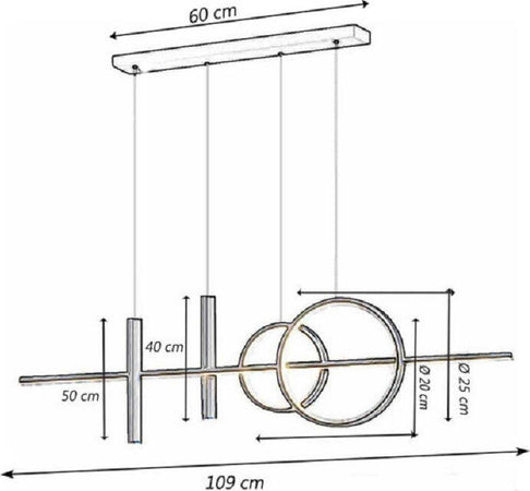Lampadario Sospeso Con Anelli Punto Luce Cilindri Luce 6500k 4000k 3000k Lp-42b Illuminazione/Illuminazione per interni/Lampadari lampade a sospensione e plafoniere/Lampadari Trade Shop italia - Napoli, Commerciovirtuoso.it