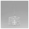 Lampadario Sospeso Cubo Con Cristalli Lampada Luce E27 Argento Quadrato 32323