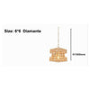 Lampadario Sospeso Cubo Intrecciato Con Cristalli Lampada Luce E27 Oro 32385
