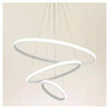 Lampadario Sospeso Led 100w 3 Cerchi Pendente Anelli Bianco Luce 4000k Moderno 50262
