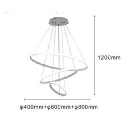 Lampadario Sospeso Led 100w 3 Cerchi Pendente Anelli Bianco Luce 4000k Moderno 50262