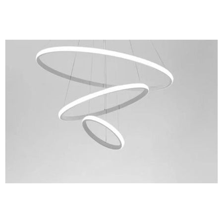 Lampadario Sospeso Led 100w 3 Cerchi Pendente Anelli Bianco Luce 6500k Moderno 50309