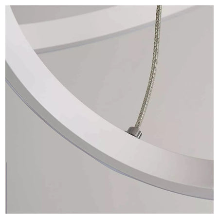Lampadario Sospeso Led 120w 4 Cerchi Pendente Rotondo Anelli Bianco Luce 6500k 50316