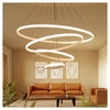 Lampadario Sospeso Led 120w 4 Cerchi Pendente Rotondo Anelli Bianco Luce 6500k 50316