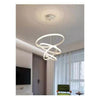Lampadario Sospeso Led 120w 4 Cerchi Pendente Rotondo Anelli Bianco Luce 6500k 50316