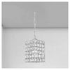 Lampadario Sospeso Rettangolare Con Cristalli Lampada Luce E27 Argento 32330