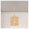 Lampadario Sospeso Rettangolare Cristalli Lampada Luce Attacco E27 Oro 32316