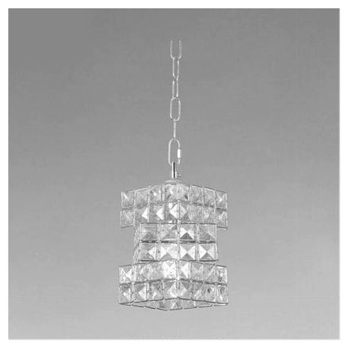 Lampadario Sospeso Rettangolare Intrecciato Con Cristalli Luce E27 Argento 32415