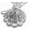 Lampadario Sospeso Rettangolare Intrecciato Con Cristalli Luce E27 Argento 32415