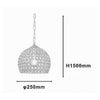 Lampadario Sospeso Tondo Cupola Cristalli Lampada Mezza Sfera Luce E27 Argento 32361